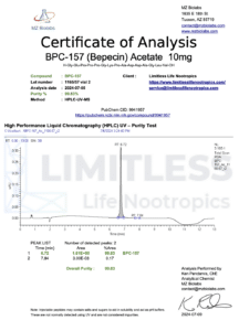 COA_BPC-157_acetate_US 1165_57_r2_2024-07-09